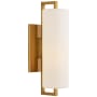 Visual Comfort Bowen 16" Medium Sconce with Linen Shade by Ian K. Fowler Hand Rubbed Antique Brass