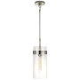 Visual Comfort Presidio 14" Small Pendant with Clear Glass by Ian K. Fowler Polished Nickel
