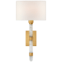 Visual Comfort Adaline 15" Small Tail Quartz Sconce by Suzanne Kasler Antique Burnished Brass