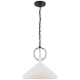 Visual Comfort Limoges 17" Large Pendant by Suzanne Kasler Natural Rusted Iron / Plaster White