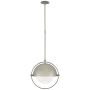 Visual Comfort Decca 20" Large Orbital Pendant with White Glass by Thomas O'Brien Antique Nickel
