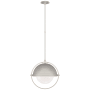 Visual Comfort Decca 20" Large Orbital Pendant with White Glass by Thomas O'Brien Polished Nickel