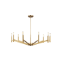 Visual Comfort Vector 9 Light 36" Wide Chandelier Satin Brass