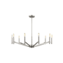 Visual Comfort Vector 9 Light 36" Wide Chandelier Brushed Nickel