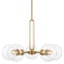 Visual Comfort Codyn 5 Light 26" Wide Chandelier with Clear Glass Shades Satin Brass