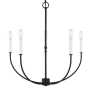 Visual Comfort Greenwich 5 Light 24" Wide Chandelier Midnight Black