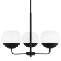 Visual Comfort Alvin 3 Light 20" Wide Chandelier with Frosted Glass Shades Midnight Black