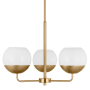 Visual Comfort Alvin 3 Light 20" Wide Chandelier with Frosted Glass Shades Satin Brass