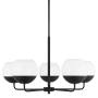 Visual Comfort Alvin 5 Light 26" Wide Chandelier with Frosted Glass Shades Midnight Black