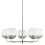 Visual Comfort Alvin 5 Light 26" Wide Chandelier with Frosted Glass Shades Brushed Nickel
