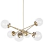 Visual Comfort Tierney 6 Light 34" Wide Sputnik Chandelier Satin Brass