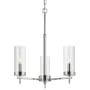 Visual Comfort Zire 3 Light 18" Wide Outdoor Pillar Candle Chandelier / Semi-Flush Ceiling Fixture Chrome