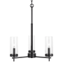 Visual Comfort Zire 3 Light 18" Wide Outdoor Pillar Candle Chandelier / Semi-Flush Ceiling Fixture Midnight Black