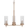 Visual Comfort Zire 3 Light 18" Wide Outdoor Pillar Candle Chandelier / Semi-Flush Ceiling Fixture Satin Brass
