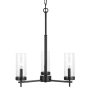 Visual Comfort Zire 3 Light 18" Wide LED Outdoor Pillar Candle Chandelier / Semi-Flush Ceiling Fixture Midnight Black