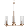 Visual Comfort Zire 3 Light 18" Wide LED Outdoor Pillar Candle Chandelier / Semi-Flush Ceiling Fixture Satin Brass