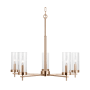 Visual Comfort Zire 5 Light 26" Wide LED Outdoor Pillar Candle Chandelier Satin Brass