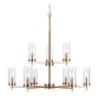 Visual Comfort Zire 9 Light 32" Wide LED Outdoor Pillar Candle Chandelier Satin Brass
