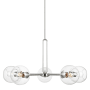 Visual Comfort Codyn 5 Light 34" Wide Chandelier with Clear Glass Shades Brushed Nickel