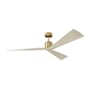 Visual Comfort Adler 60" 3 Blade Indoor Ceiling Fan Burnished Brass / Washed White Oak