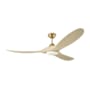 Visual Comfort Maverick 60" 3 Blade Indoor LED Ceiling Fan Burnished Brass / Washed White Oak