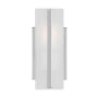 Visual Comfort Dex 10" Tall Bathroom Sconce with Frosted Glass Shade Chrome