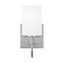 Visual Comfort Oak Moore 10" Tall LED Bathroom Sconce with Frosted Glass Shade Brushed Nickel