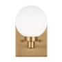 Visual Comfort Clybourn 8" Tall Bathroom Sconce with Frosted Glass Shade Satin Brass