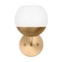 Visual Comfort Alvin 10" Tall Bathroom Sconce with Frosted Glass Shade Satin Brass