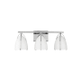 Visual Comfort Norman 3 Light 24" Wide Bathroom Vanity Light with Matte White Shades Chrome