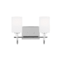 Visual Comfort Oak Moore 2 Light 14" Wide Vanity Light with Frosted Glass Shades Chrome