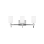 Visual Comfort Oak Moore 3 Light 24" Wide LED Vanity Light with Frosted Glass Shades Chrome