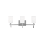 Visual Comfort Oak Moore 3 Light 24" Wide LED Vanity Light with Frosted Glass Shades Brushed Nickel