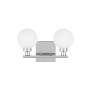 Visual Comfort Clybourn 2 Light 13" Wide Vanity Light with Frosted Glass Shades Chrome