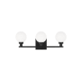 Visual Comfort Clybourn 3 Light 22" Wide Vanity Light with Frosted Glass Shades Midnight Black