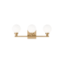 Visual Comfort Clybourn 3 Light 22" Wide Vanity Light with Frosted Glass Shades Satin Brass