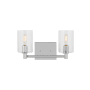 Visual Comfort Fullton 2 Light 14" Wide Vanity Light with Clear Glass Shades Chrome