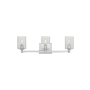Visual Comfort Fullton 3 Light 25" Wide LED Vanity Light with Clear Glass Shades Chrome