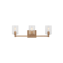 Visual Comfort Fullton 3 Light 25" Wide LED Vanity Light with Clear Glass Shades Satin Brass