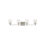 Visual Comfort Fullton 4 Light 35" Wide LED Vanity Light with Clear Glass Shades Brushed Nickel