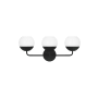 Visual Comfort Alvin 3 Light 24" Wide Vanity Light with Frosted Glass Shades Midnight Black