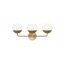 Visual Comfort Alvin 3 Light 24" Wide Vanity Light with Frosted Glass Shades Satin Brass