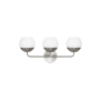 Visual Comfort Alvin 3 Light 24" Wide Vanity Light with Frosted Glass Shades Brushed Nickel