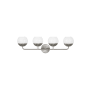 Visual Comfort Alvin 4 Light 33" Wide Vanity Light with Frosted Glass Shades Brushed Nickel