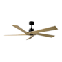 Visual Comfort Aspen 56" 5 Blade Indoor Ceiling Fan Midnight Black / Natural Honey