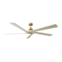 Visual Comfort Aspen 70" 5 Blade Indoor Ceiling Fan Burnished Brass / Washed White Oak