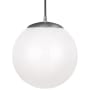 Visual Comfort Leo 12" Wide Pendant with Smooth White Glass Shade Satin Aluminum