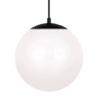 Visual Comfort Leo 12" Wide Pendant with Smooth White Glass Shade Midnight Black