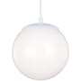 Visual Comfort Leo 12" Wide Pendant with Smooth White Glass Shade White
