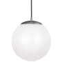 Visual Comfort Leo 12" Wide LED Pendant with Frosted Glass Satin Aluminum